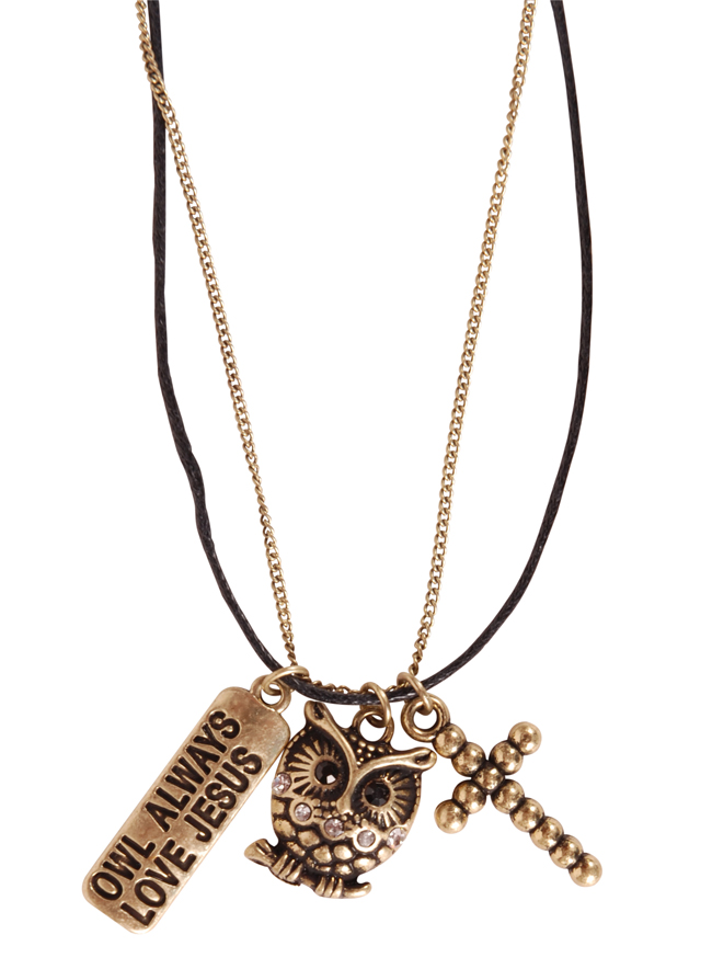 Charm Necklace - Owl Always Love Jesus