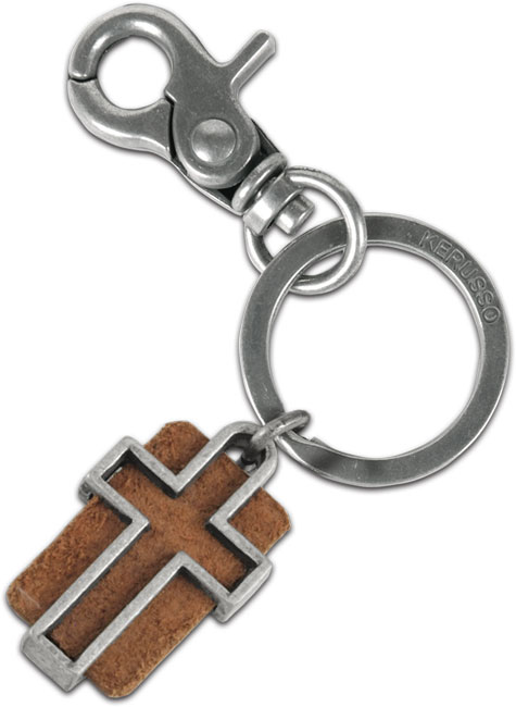 Faith Gear Key Chain - Leather Slot Cross