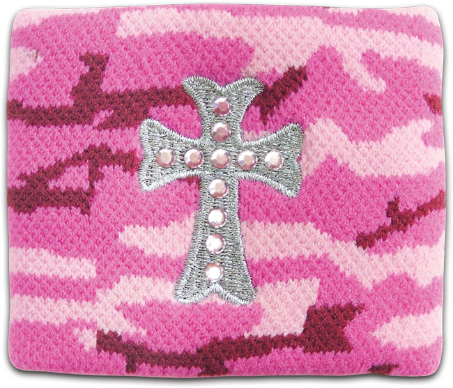 4 Pack Wristband Camo Cross
