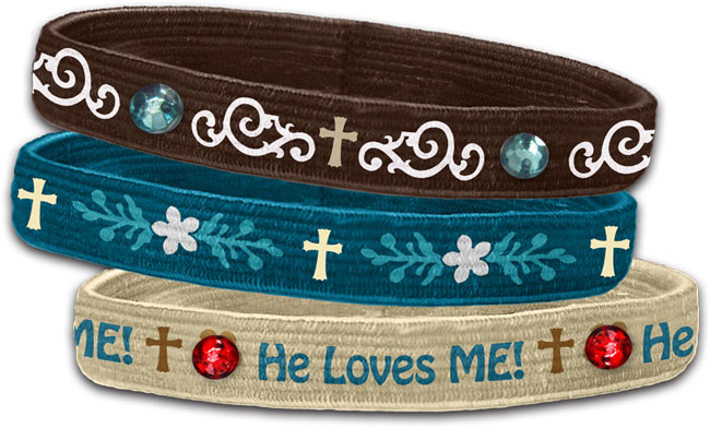 Stretch Bangles - He Loves Me (3 Pk)