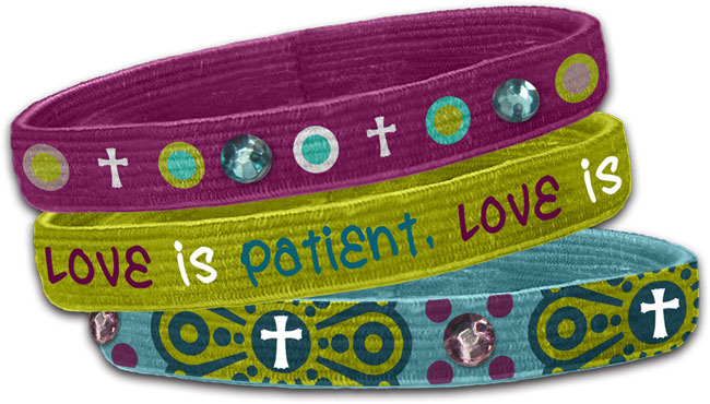 Stretch Bangles - Love (3 Pk)